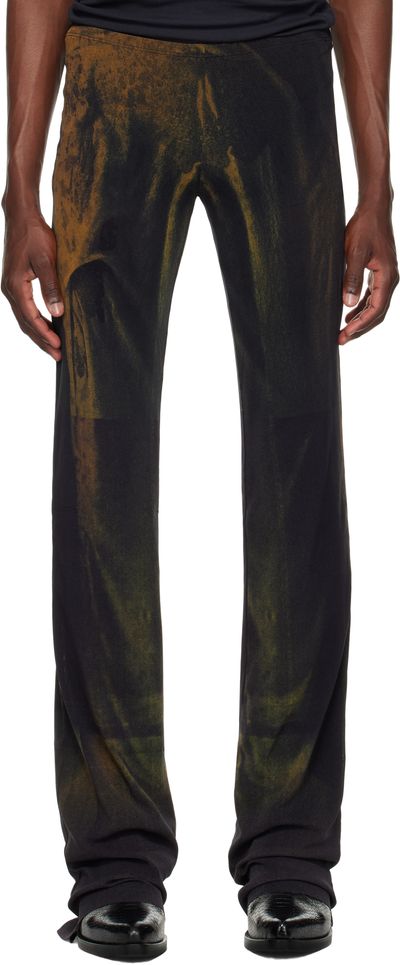 Jean Paul Gaultier Jean Paul Gaultier SSENSE Exclusive Khaki & Black Mesh Printed Water Sweatpants