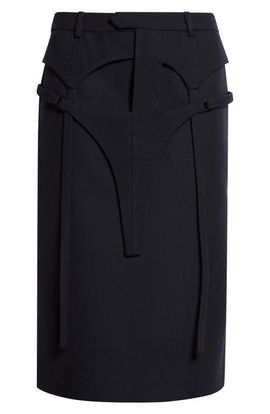 Jean Paul Gaultier Jean Paul Gaultier The Suspender Tailored Wool Pencil Skirt