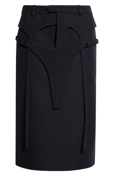 Jean Paul Gaultier Jean Paul Gaultier The Suspender Tailored Wool Pencil Skirt