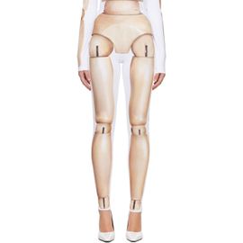 Jean Paul Gaultier Jean Paul Gaultier White & Beige 'The Wooden Body' Leggings