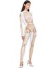 Jean Paul Gaultier Jean Paul Gaultier White & Beige 'The Wooden Body' Leggings - 4
