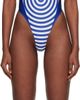 Jean Paul Gaultier Jean Paul Gaultier White & Blue 'The Target' Swimsuit - 1