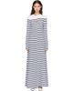 Jean Paul Gaultier Jean Paul Gaultier White & Navy 'The JPG Long Marinière' Maxi Dress - 1