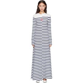 Jean Paul Gaultier Jean Paul Gaultier White & Navy 'The JPG Long Marinière' Maxi Dress