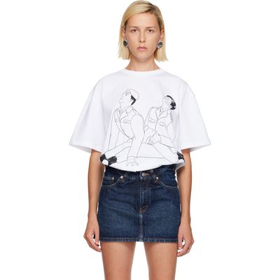 Jean Paul Gaultier Jean Paul Gaultier White Cotton Jersey Oversized Printed Kamasutra T-shirt