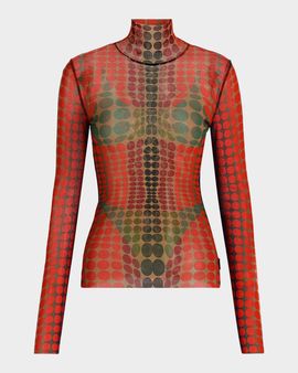 Jean Paul Gaultier Re-Edition High-Neck Dots Top