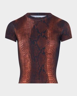 Jean Paul Gaultier Snakeskin-Print Cotton Ribbed Short-Sleeve T-Shirt