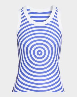 Jean Paul Gaultier Target-Print Jersey Scoop-Neck Tank Top