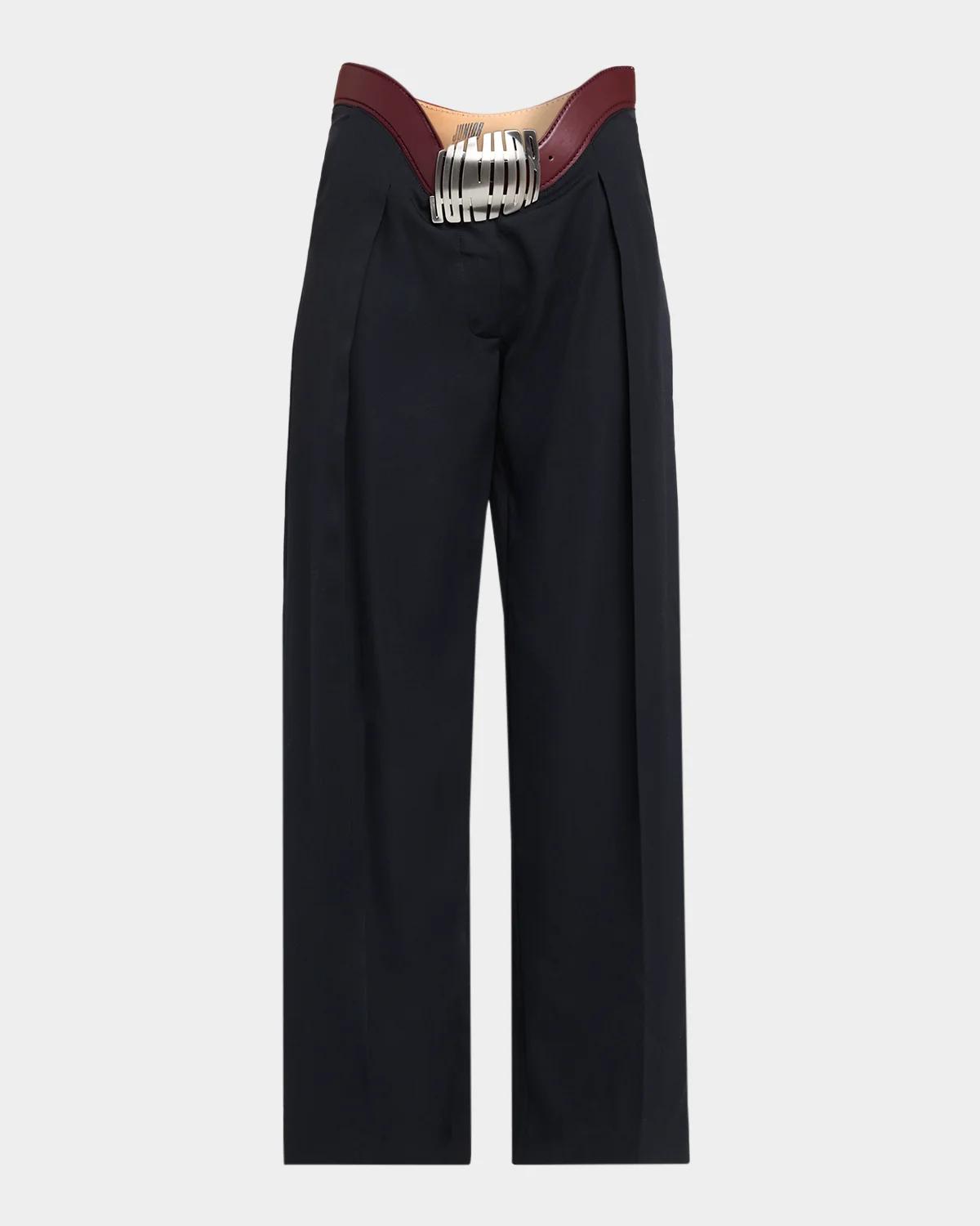 Jean Paul Gaultier The Curved Belt Wide-Leg Suit Pants
