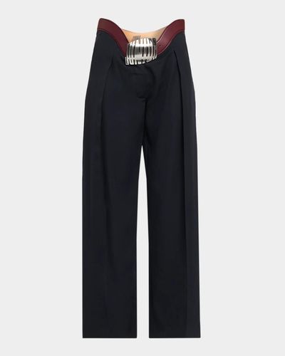 Jean Paul Gaultier The Curved Belt Wide-Leg Suit Pants