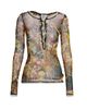 Jean Paul Gaultier Women's Butterfly-Print Long-Sleeve Mesh Top - 1