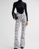 Jean Paul Gaultier Women's Flower Print Curved Flared Jeans - 2