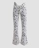 Jean Paul Gaultier Women's Flower Print Curved Flared Jeans - 6