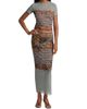 Jean Paul Gaultier Women's Printed Knit Mesh Maxi Skirt - 2