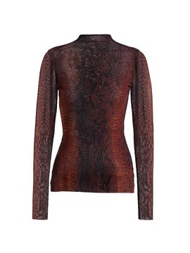 Jean Paul Gaultier Women's Snakeskin-Print Mesh Top