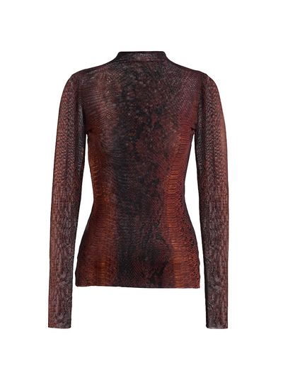 Jean Paul Gaultier Women's Snakeskin-Print Mesh Top