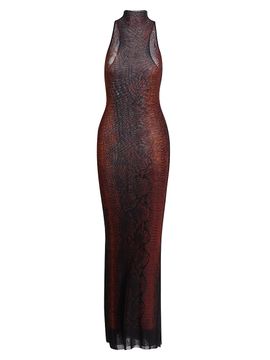 Jean Paul Gaultier Women's Snakeskin-Print Sleeveless Maxi Dress