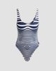 Jean Paul Gaultier Women's Striped Scoopneck One-Piece Swimsuit - 1