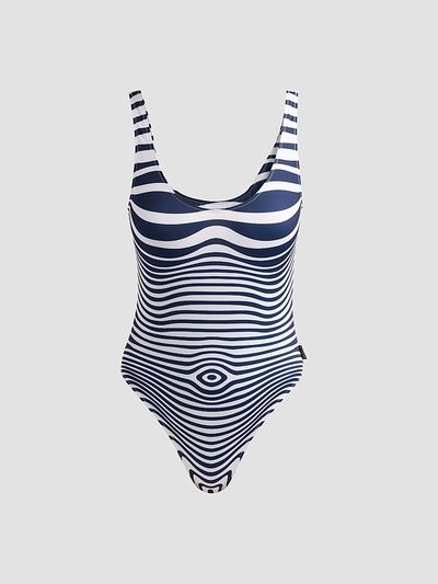 Jean Paul Gaultier Women's Striped Scoopneck One-Piece Swimsuit