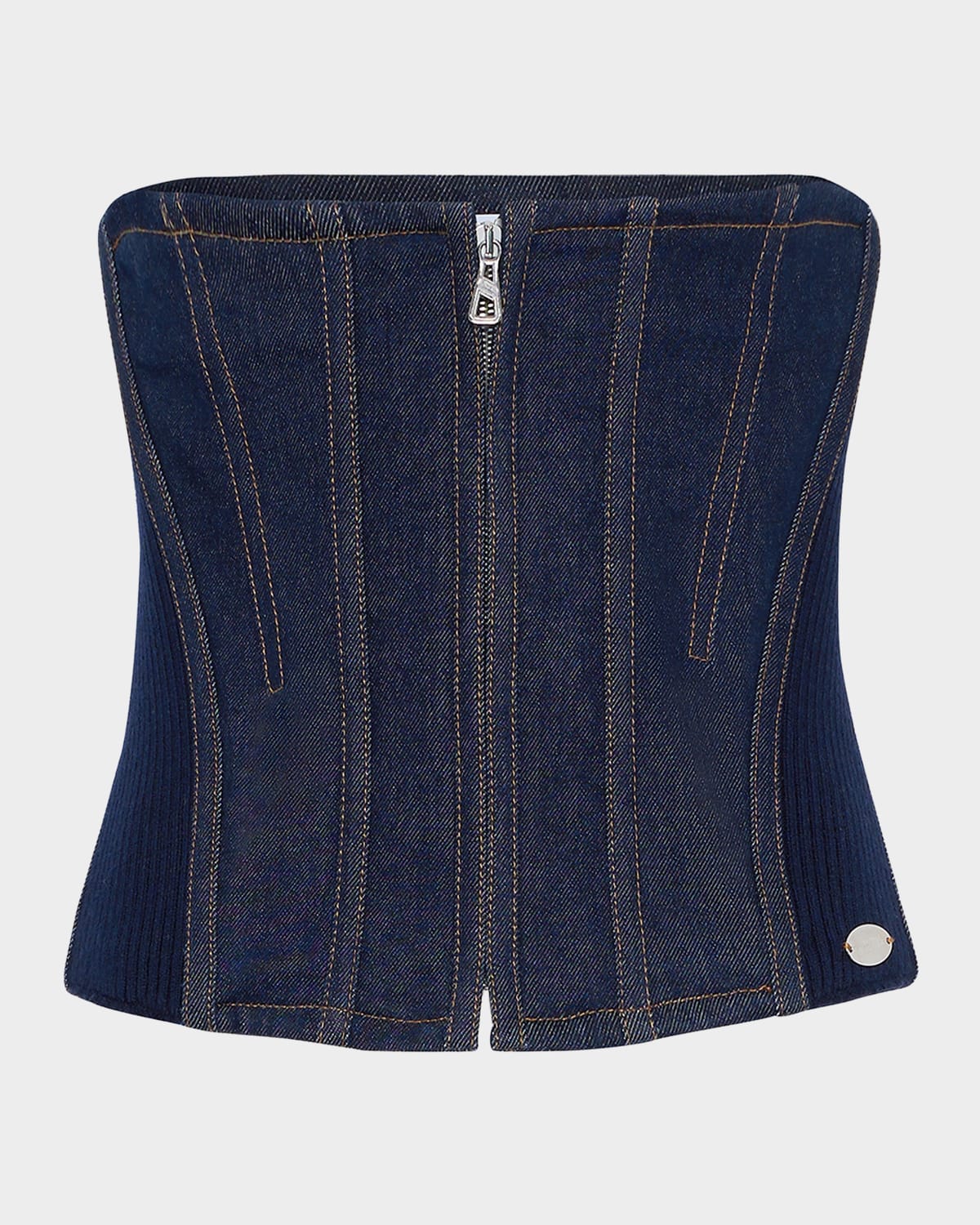 Jean Paul Gaultier Zip-Front Denim Corset