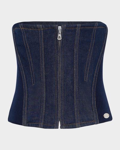 Jean Paul Gaultier Zip-Front Denim Corset
