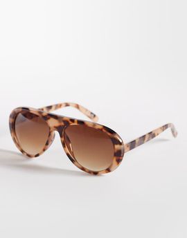 Jeepers Peepers Jeepers Peepers flat top round sunglasses in light tort with brown lens