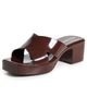 Jeffrey Campbell Jeffrey Campbell Bubblegum Jelly Block Sandals Chocolate Shiny - 1
