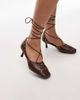 Jeffrey Campbell Jeffrey Campbell Martine lace-up heeled pumps in brown - 1