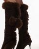Jeffrey Campbell Jeffrey Campbell pointed toe stiletto knee-high boots with faux fur in brown - 3