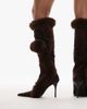 Jeffrey Campbell Jeffrey Campbell pointed toe stiletto knee-high boots with faux fur in brown - 4