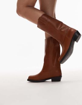 Jeffrey Campbell Jeffrey Campbell square toe knee boots in tan-Brown