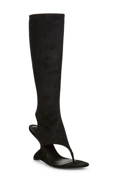 Jeffrey Campbell Jeffrey Campbell What's-Up Knee High Sculpted Wedge Sandal Boot