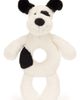Jellycat Jellycat Bashful Black & Cream Puppy Ring Rattle - 1