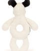 Jellycat Jellycat Bashful Black & Cream Puppy Ring Rattle - 2