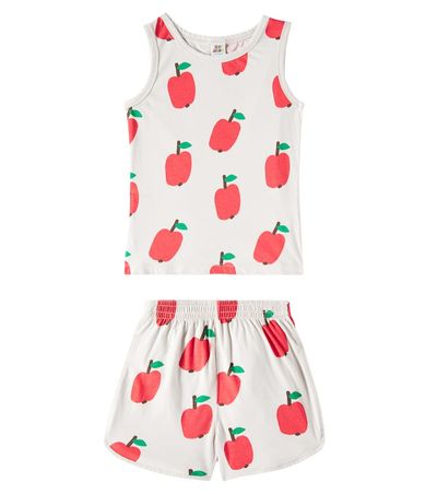Jellymallow Jellymallow Apple printed jersey tank top and shorts set