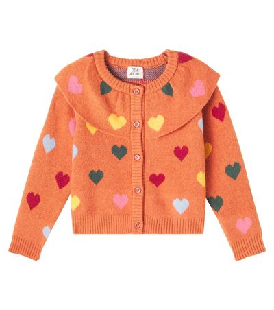 Jellymallow Jellymallow Heartblock ruffled cardigan