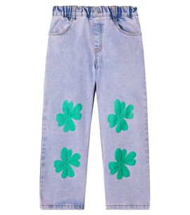 Jellymallow Jellymallow Lucky Clover appliquÃ© wide-leg jeans