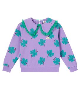 Jellymallow Jellymallow Lucky Clover printed ruffled cotton sweatshirt
