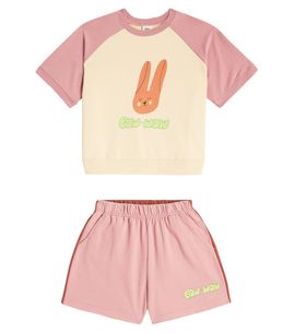 Jellymallow Jellymallow Printed cotton jersey T-shirt and shorts set
