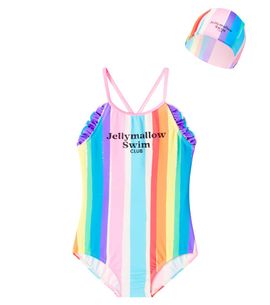 Jellymallow Jellymallow Rainbow swimsuit and cap set