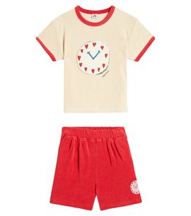 Jellymallow Jellymallow Watch terry T-shirt and shorts set
