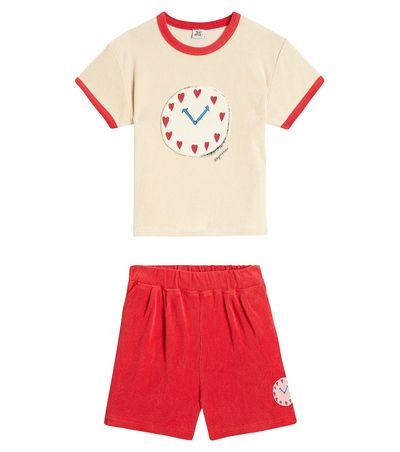 Jellymallow Jellymallow Watch terry T-shirt and shorts set