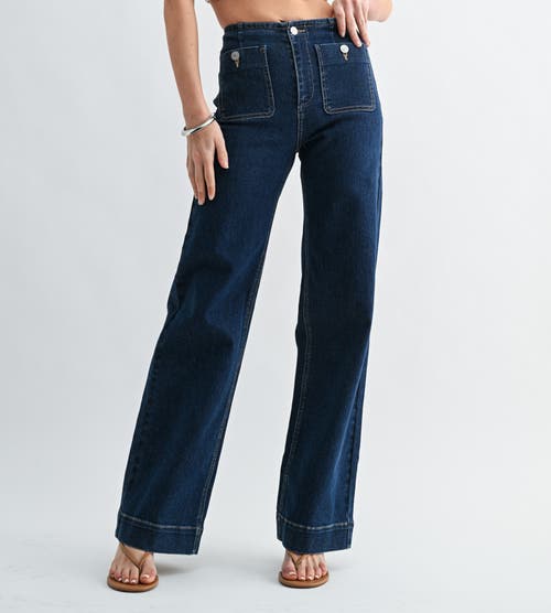 Jemina Denim Jemina Denim Blueprint Patch Pocket High Waist Straight Leg Jeans