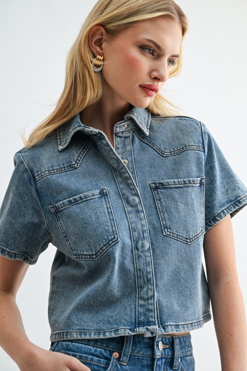 Jemina Denim Jemina Denim Cropped Denim Shirt