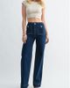 Jemina Denim Jemina Denim High Rise Patch Pocket Straight Leg Jeans in Indigo, Women's at Urban Outfitters - 1