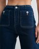 Jemina Denim Jemina Denim High Rise Patch Pocket Straight Leg Jeans in Indigo, Women's at Urban Outfitters - 3