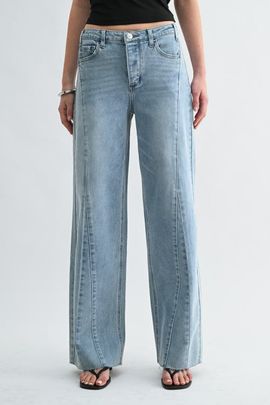 Jemina Denim Jemina Denim Low Rise Cutoff Wide Leg Jeans