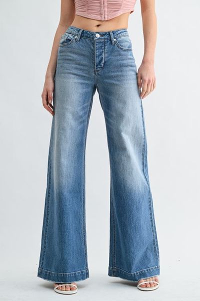 Jemina Denim Jemina Denim Mid Rise Wide Leg Jeans
