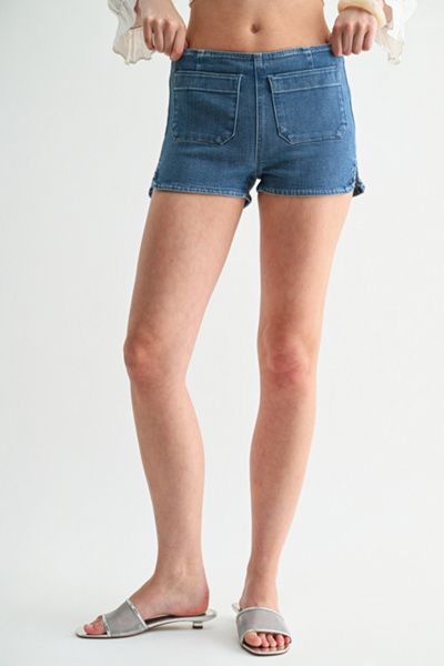 Jemina Denim Jemina Denim The Sunday Patch Pocket Short in Tinted Denim, Women's at Urban Outfitters