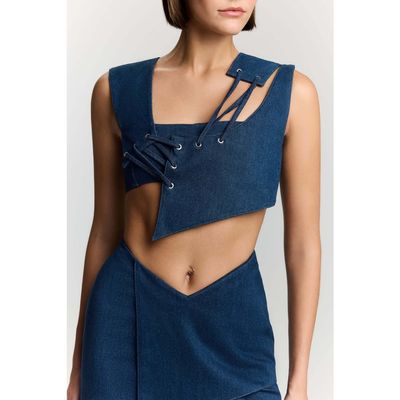 Jendue US Jendue US Endless Line Denim Crop Top
